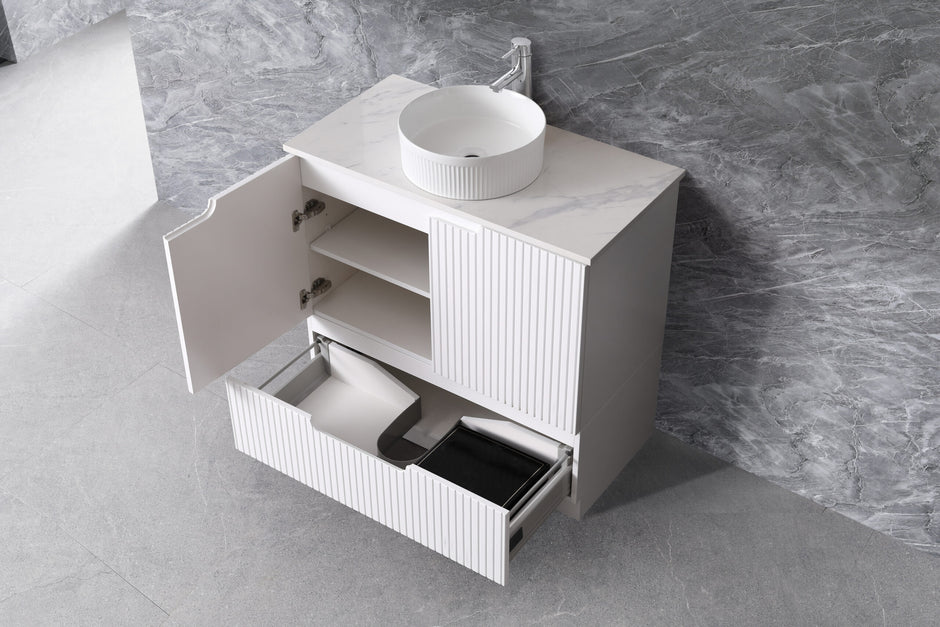 Duplex 1500mm Double Bowl Matt White Floor Standing Vanity