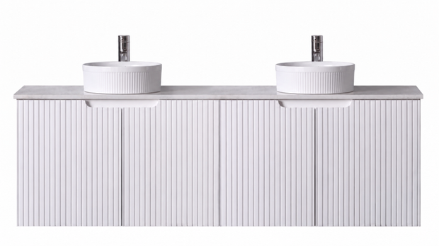 Duplex 1500mm Double Bowl Matt White Wall Hung Vanity