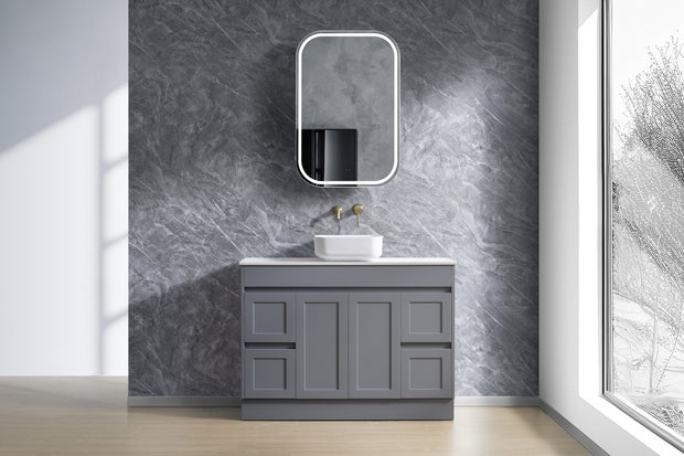 Quinn 1500mm Single Bowl Matt Grey Floor Standing Vanity