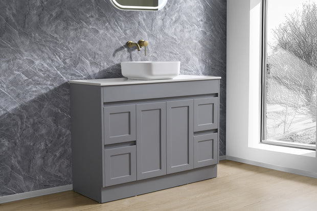 Avia Quinn 1200mm Double Bowl Matt Grey Floor Standing Vanity