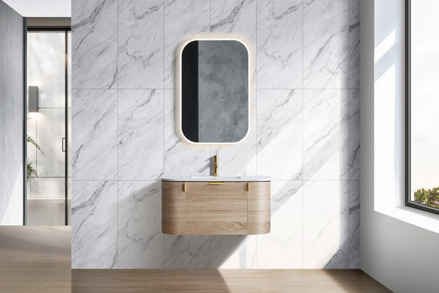 Plateau 1500mm Double Bowl Natural Timber Wall Hung Vanity