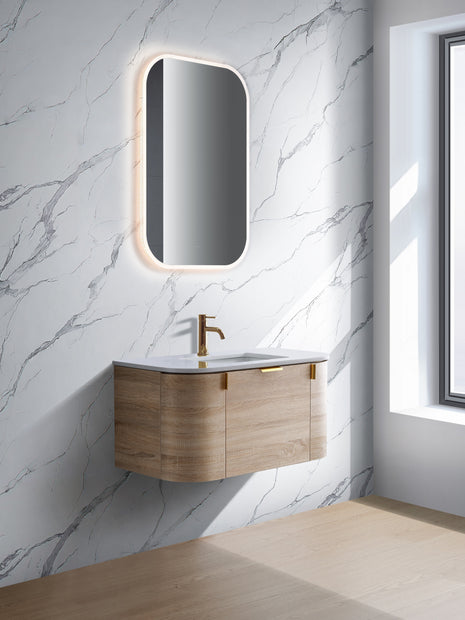 Plateau 1500mm Single Bowl Natural Timber Wall Hung Vanity