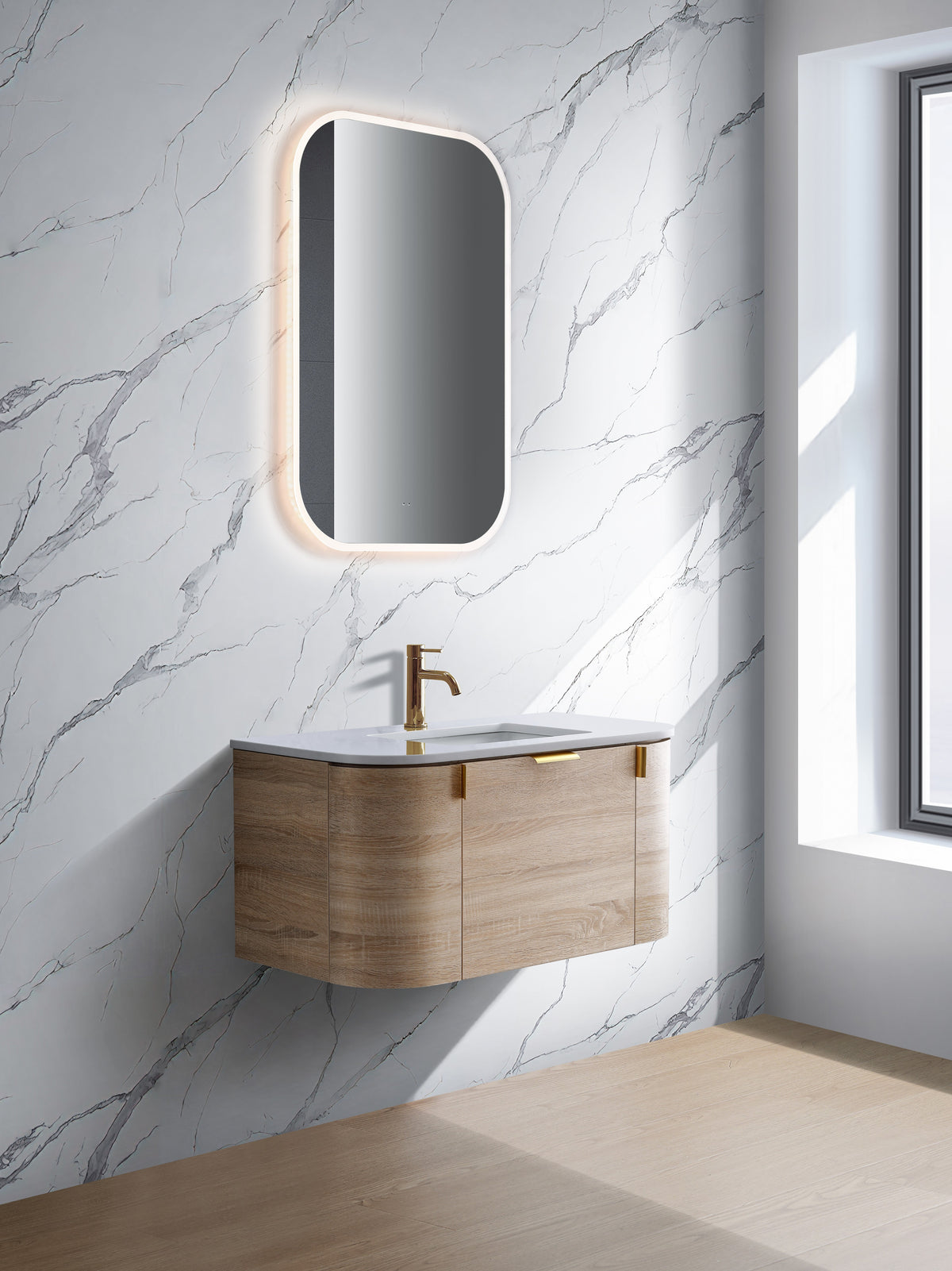 Plateau 1200mm Natural Timber Wall Hung Vanity