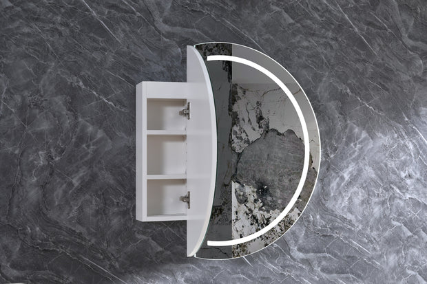Pearl 800mm Matt White LED Shaving Cabinet