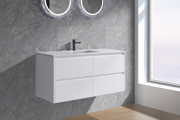 Yoko 1500mm Single Bowl Gloss White Wall Hung Vanity