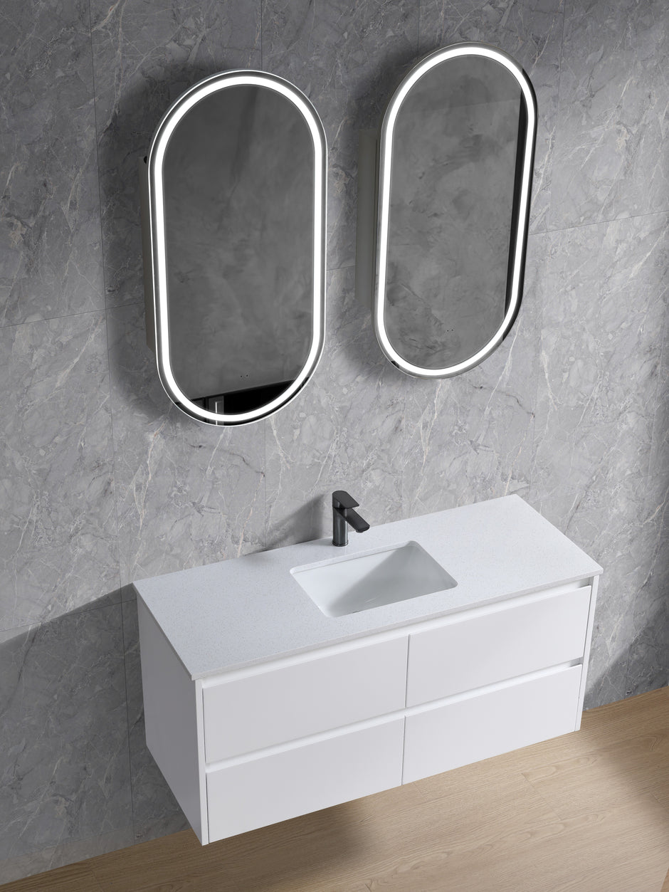 Yoko 1500mm Single Bowl Gloss White Wall Hung Vanity
