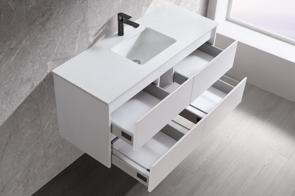 Yoko 750mm Gloss White Wall Hung Vanity