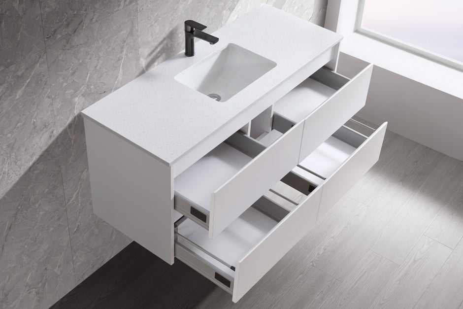 Yoko 900mm Gloss White Wall Hung Vanity