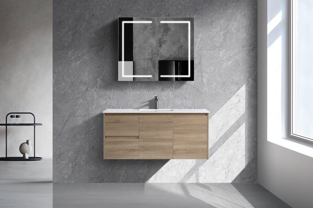 Royce 1500mm Single Bowl Natural Timber Wall Hung Vanity