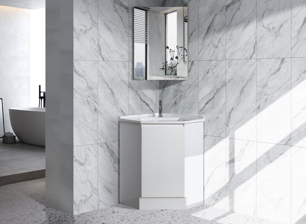 Avia Corner 900 x 900mm Gloss White Corner Vanity