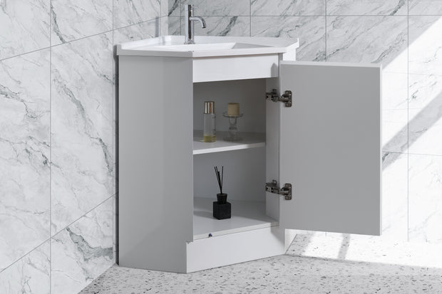 Avia Corner 900 x 900mm Gloss White Corner Vanity
