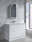 Sammy 1500mm Single Bowl Gloss White Floor Standing Vanity