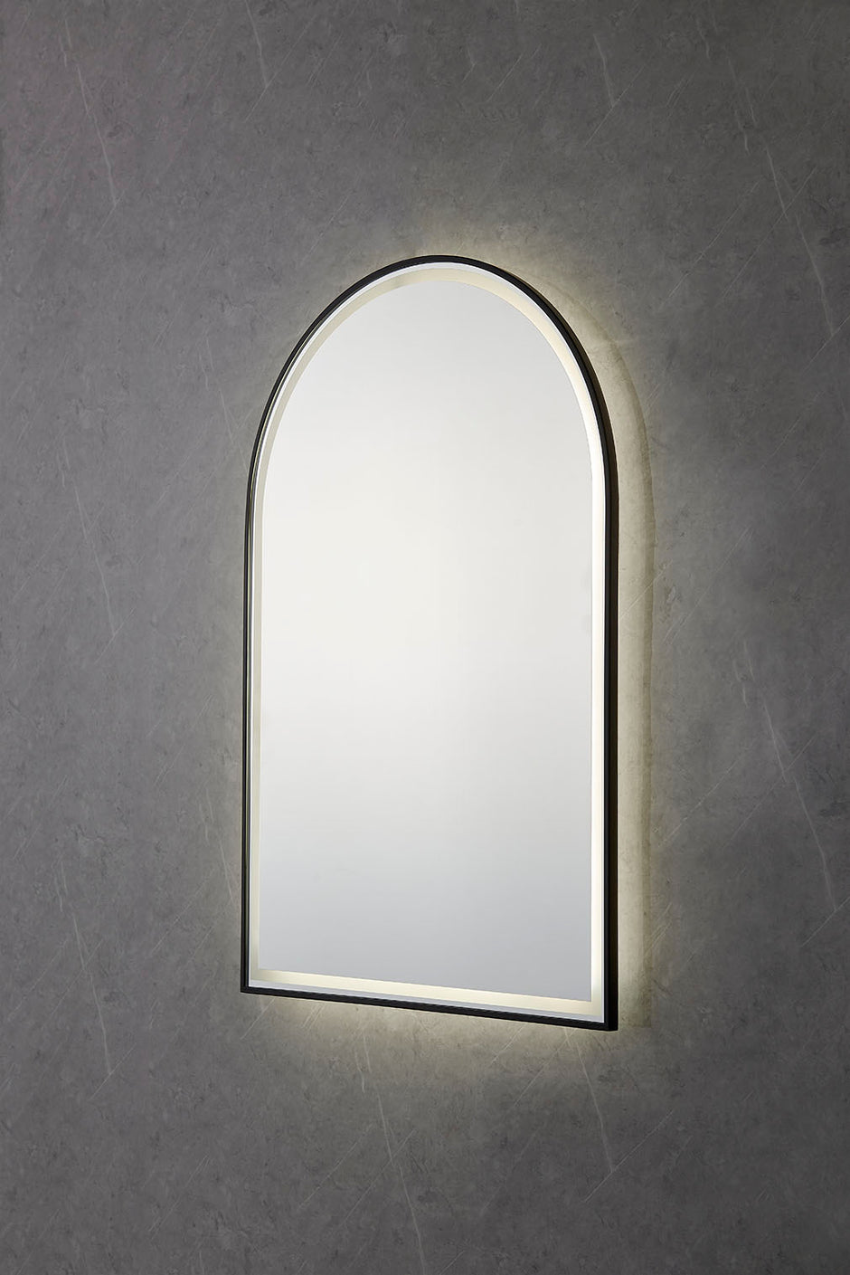 Tasman Matt Black LED Mirror