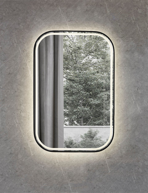 Avia Farley Matt Black LED Mirror