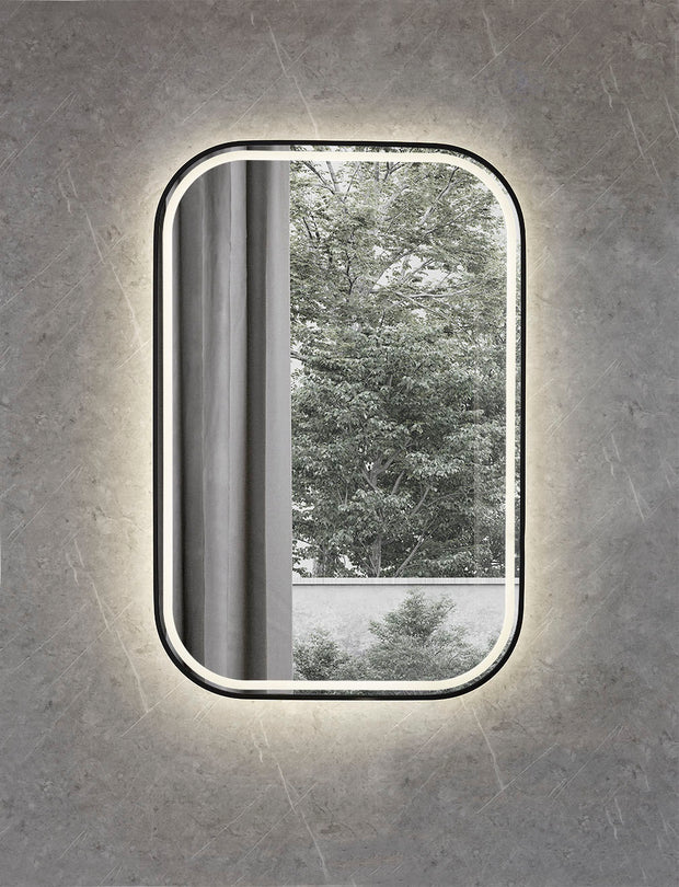 Farley Matt Black LED Mirror