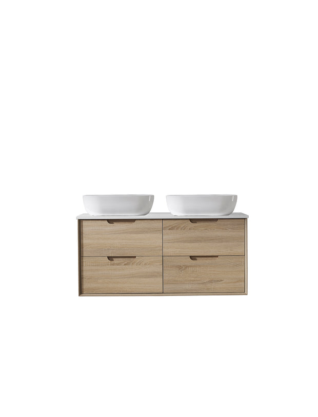 Mina 1200mm Double Bowl Prime Oak Wall Hung Vanity