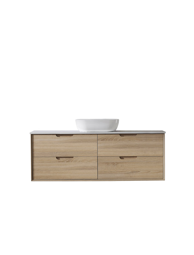 Mina 1500mm Single Bowl Prime Oak Wall Hung Vanity