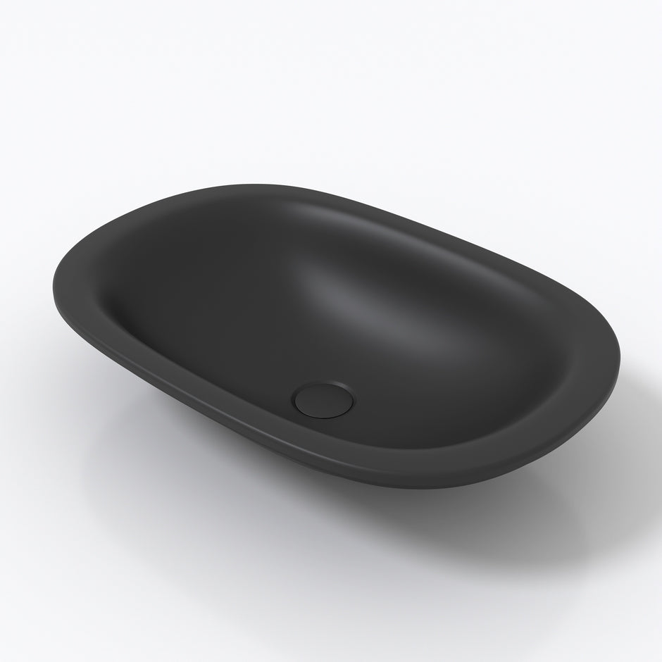 Rosana Matt Black Solid Surface Basin