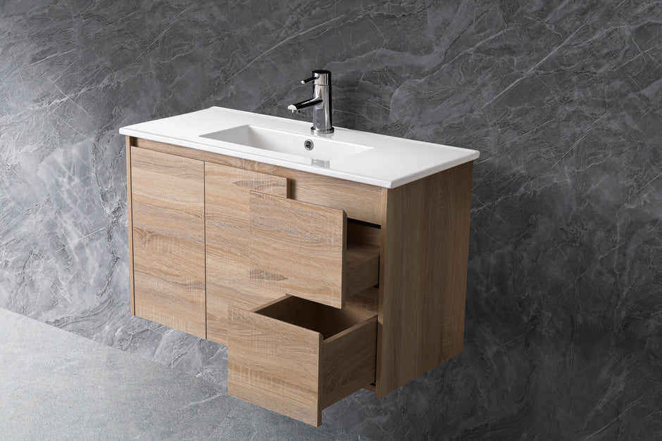 Sierra 600mm Natural Timber Wall Hung Vanity