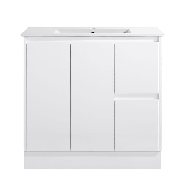 Avia Sierra 900mm Gloss White Right Hand Floor Standing Vanity