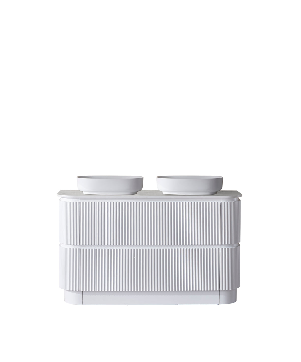 Hudson 1500mm Double Bowl Matt White Floor Standing Vanity
