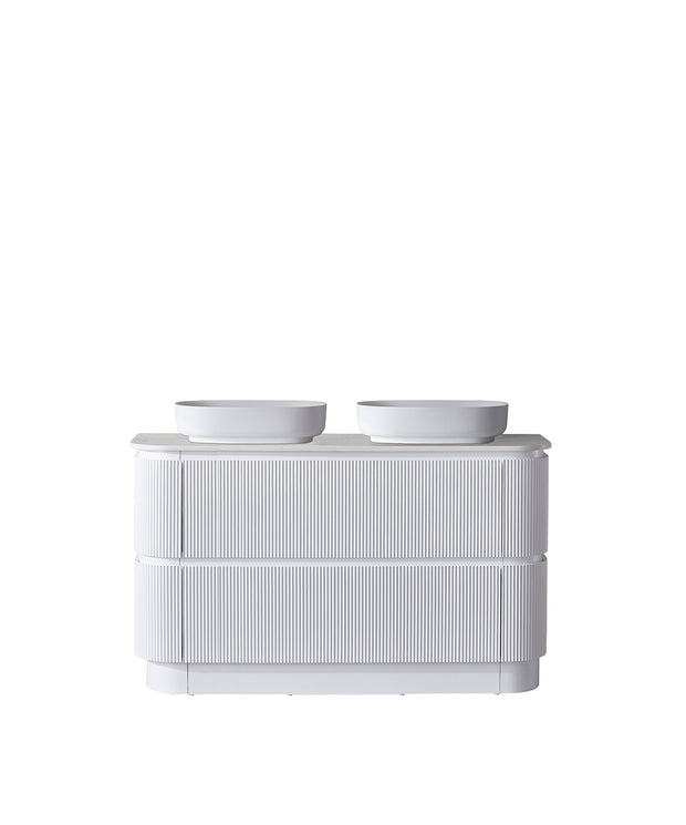 Avia Hudson 1500mm Double Bowl Matt White Floor Standing Vanity
