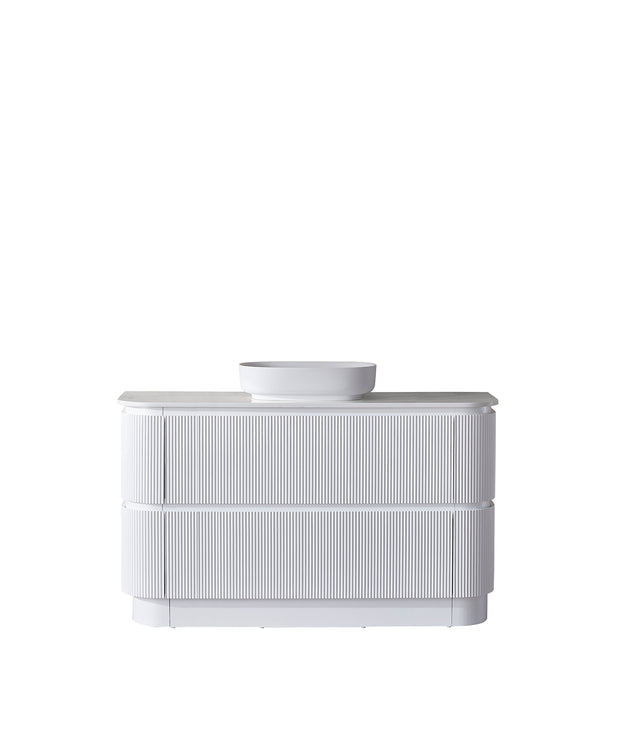 Hudson 1500mm Single Bowl Matt White Floor Standing Vanity