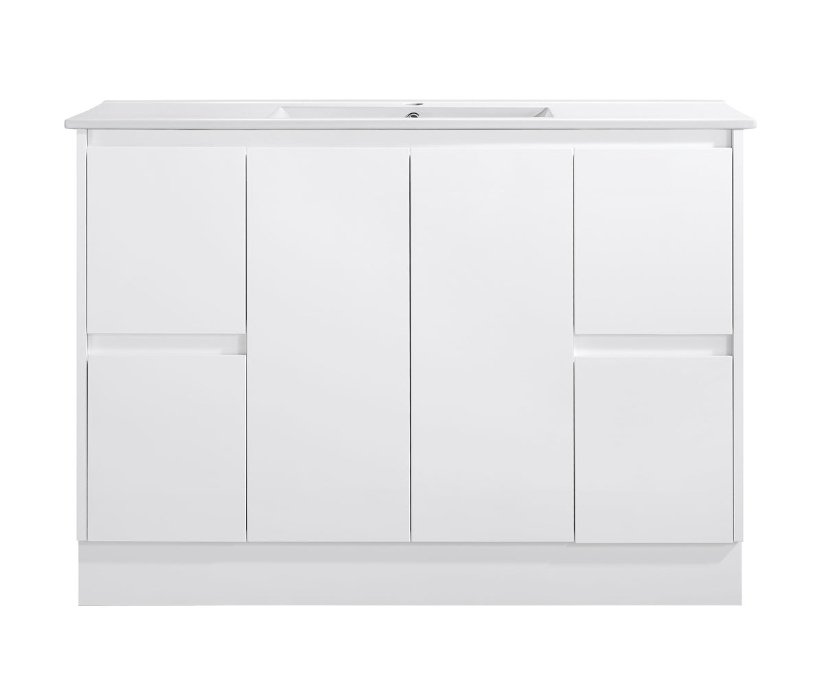 Sammy 1200mm Single Bowl Gloss White Floor Standing Vanity
