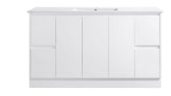 Sammy 1500mm Single Bowl Gloss White Floor Standing Vanity