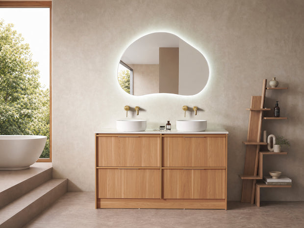 Avia Noma 1500mm Double Bowl Rosewood Floor Standing Vanity