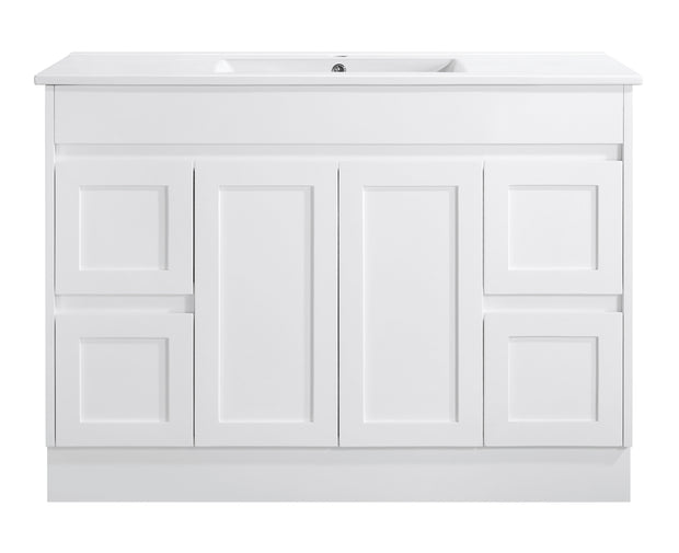 Avia Quinn 1200mm Single Bowl Matt White Floor Standing Vanity