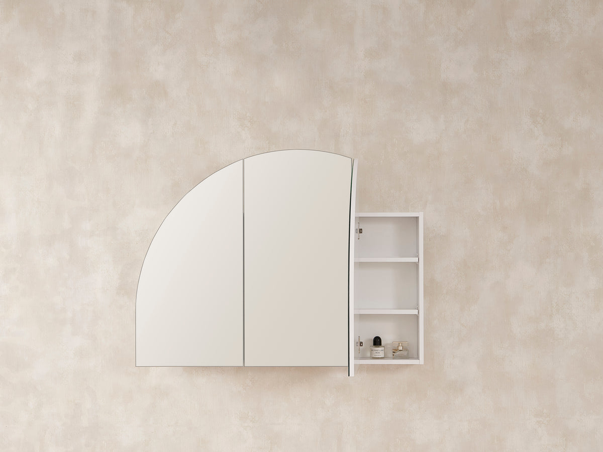 Boston Half Moon 1200mm Matt White Shaving Cabinet