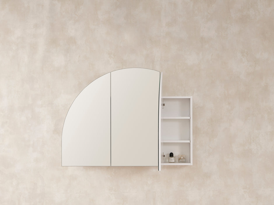 Boston Half Moon 1200mm Matt White Shaving Cabinet