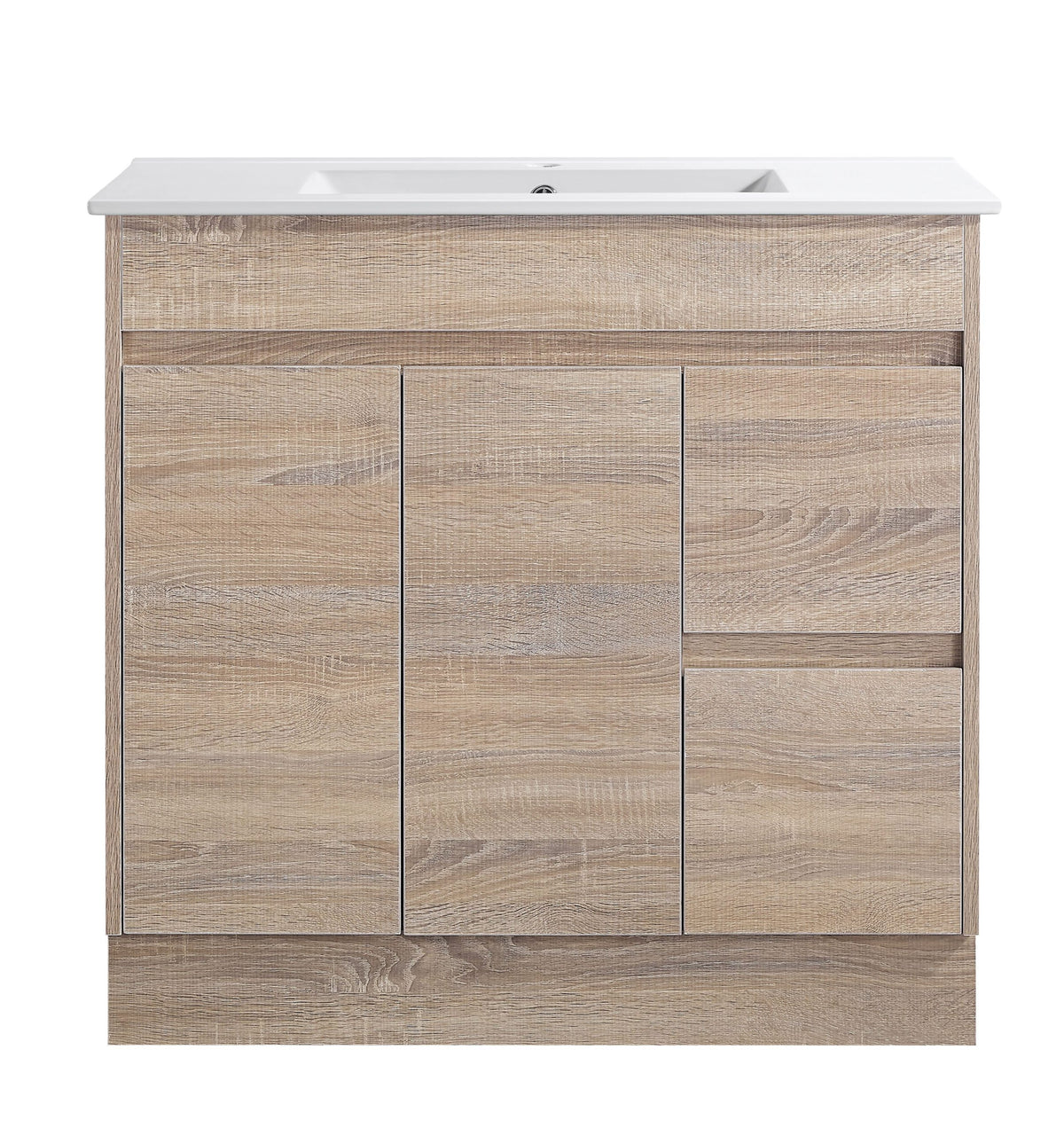 Tobi 900mm Prime Oak Right Hand Floor Standing Vanity