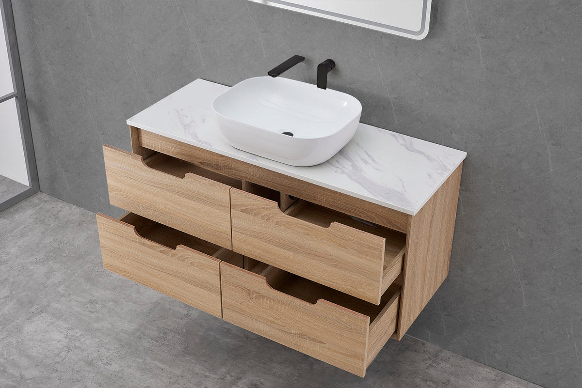 Mina 750mm Prime Oak Wall Hung Vanity