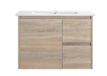 Royce 750mm Prime Oak Right Hand Wall Hung Vanity