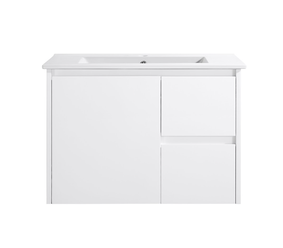 Sierra 750mm Gloss White Right Hand Wall Hung Vanity