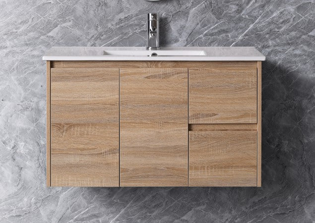 Sierra 600mm Natural Timber Wall Hung Vanity