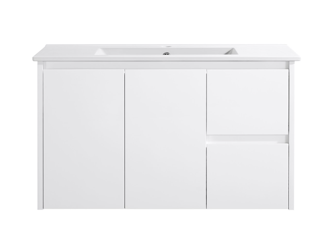 Sierra 900mm Gloss White Right Hand Wall Hung Vanity