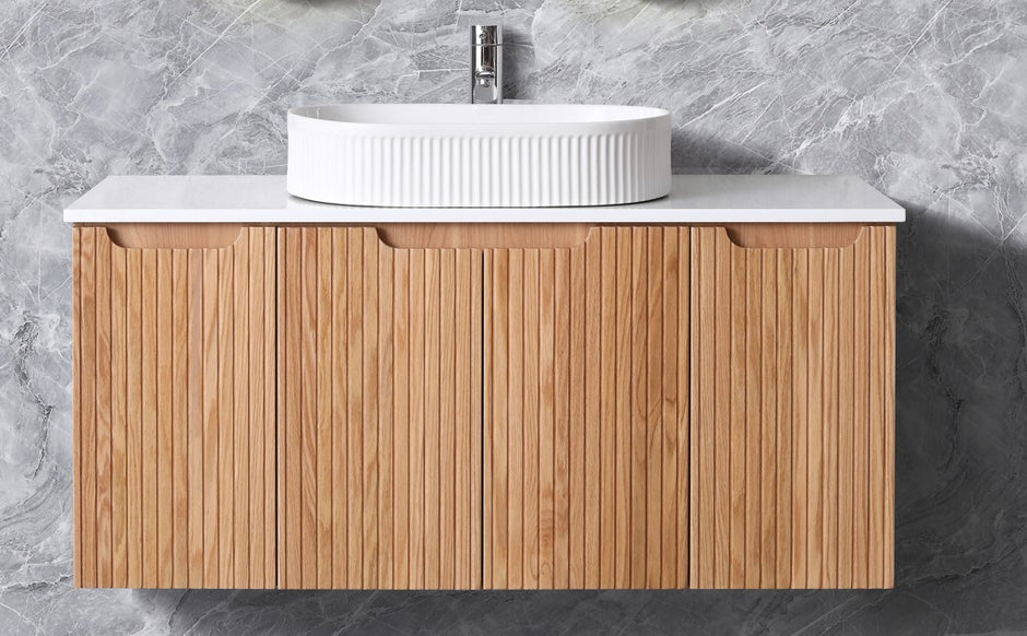 Duplex 900mm Rosewood Wall Hung Vanity
