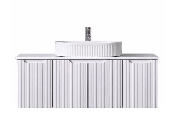 Duplex 1500mm Single Bowl Matt White Wall Hung Vanity