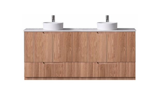 Avia Duplex 1500mm Double Bowl Rosewood Floor Standing Vanity