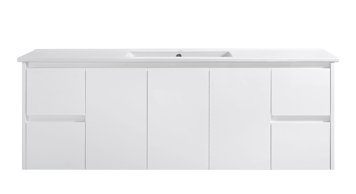 Willow 1500mm Single Bowl Gloss White Wall Hung Vanity