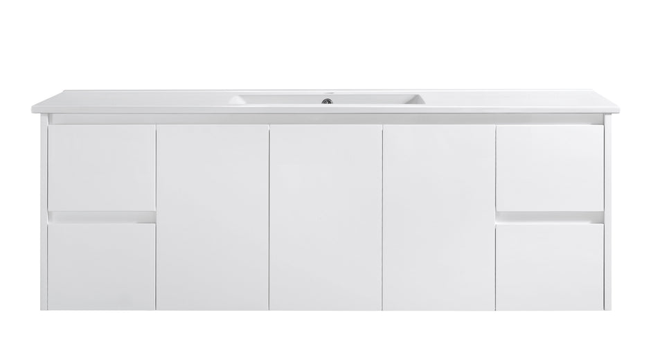 Willow 1500mm Single Bowl Gloss White Wall Hung Vanity
