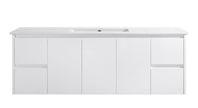 Willow 1500mm Single Bowl Gloss White Wall Hung Vanity