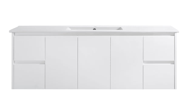 Willow 1500mm Single Bowl Gloss White Wall Hung Vanity