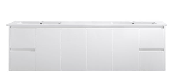 Avia Willow 1800mm Double Bowl Wall Hung Vanity in Gloss White