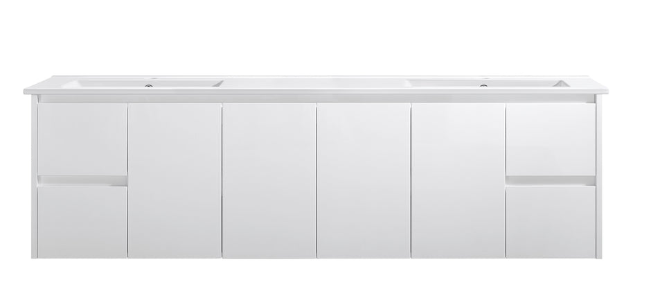 Willow 1800mm Double Bowl Gloss White Wall Hung Vanity