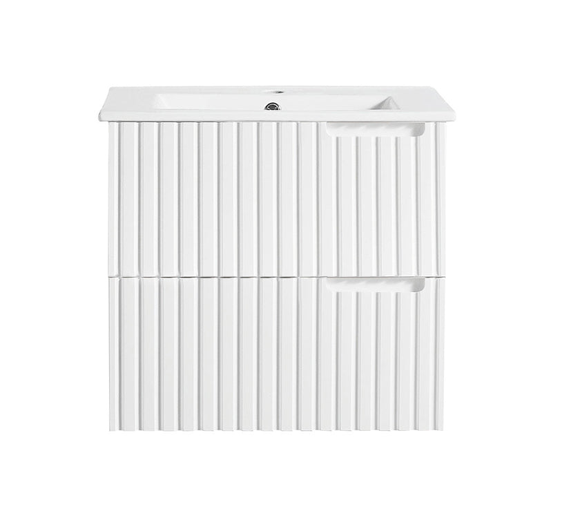 Elena 900mm Matt White Wall Hung Vanity