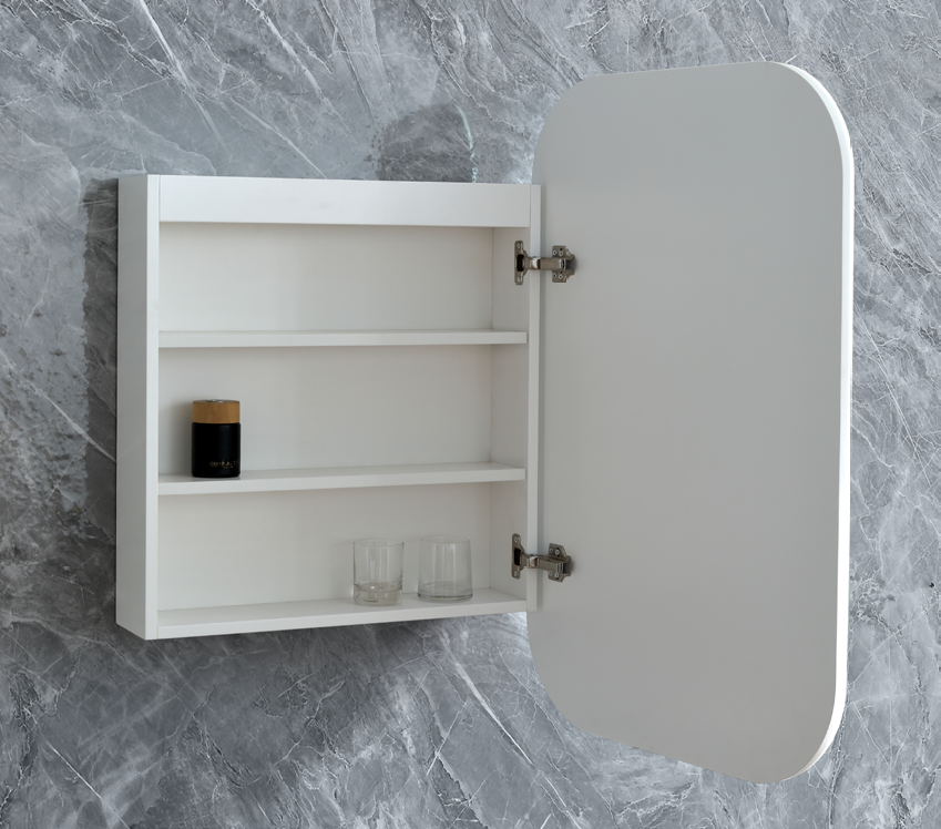 Eric 600mm Matt White LED Shaving Cabinet